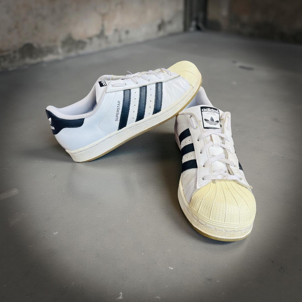 Adidas Superstar Legacy White Black Leather Sneakers B49794 Mens Size 6